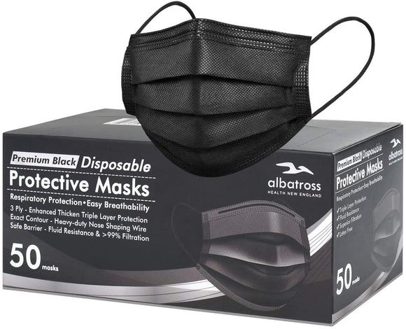 Disposable Face Masks - 50 PCS - Black