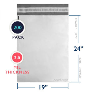 200 PC Poly Mailer 2.5 Mil (19" x 24") #7