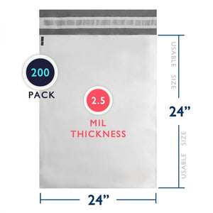 200 PC Poly Mailer 2.5 Mil (24" x 24") #8