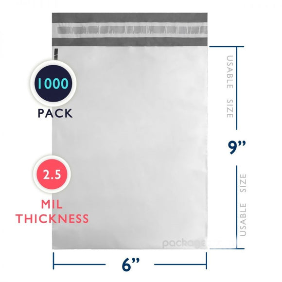 1000 PC Poly  Mailer 2.5 Mil (6