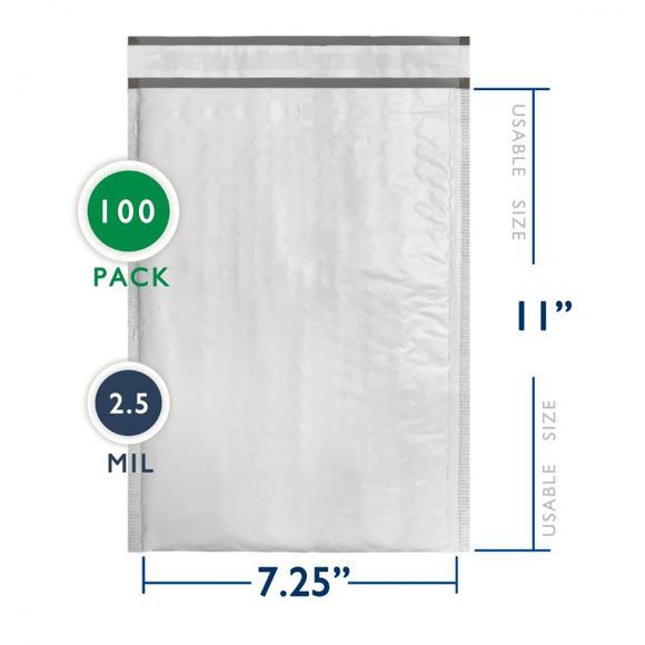 100 PC Poly Bubble Mailer (7.25